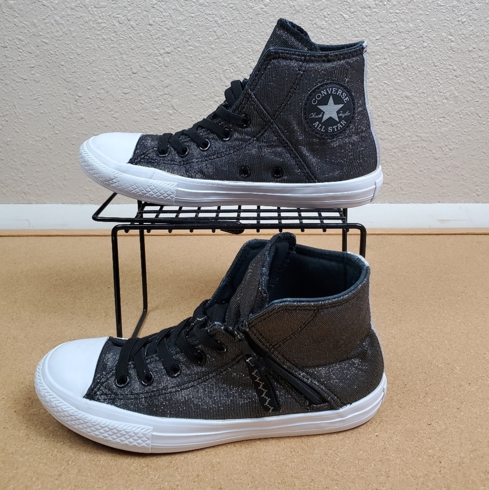 CONVERSE ALL STAR Metallic Silver Black Chuck Tayl